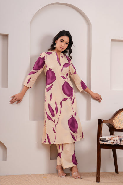 Maurya Rouge Printed Kurta Pant Set
