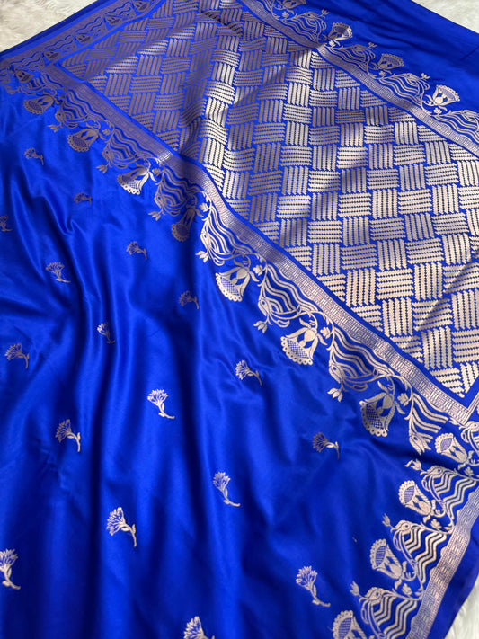 Dhiyona HH Royal Blue Regal Mashru Banarasi Silk Saree