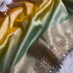Dhiyona HH Premium 3D Multi Shade Tissue Saree with Soft Mirror Border