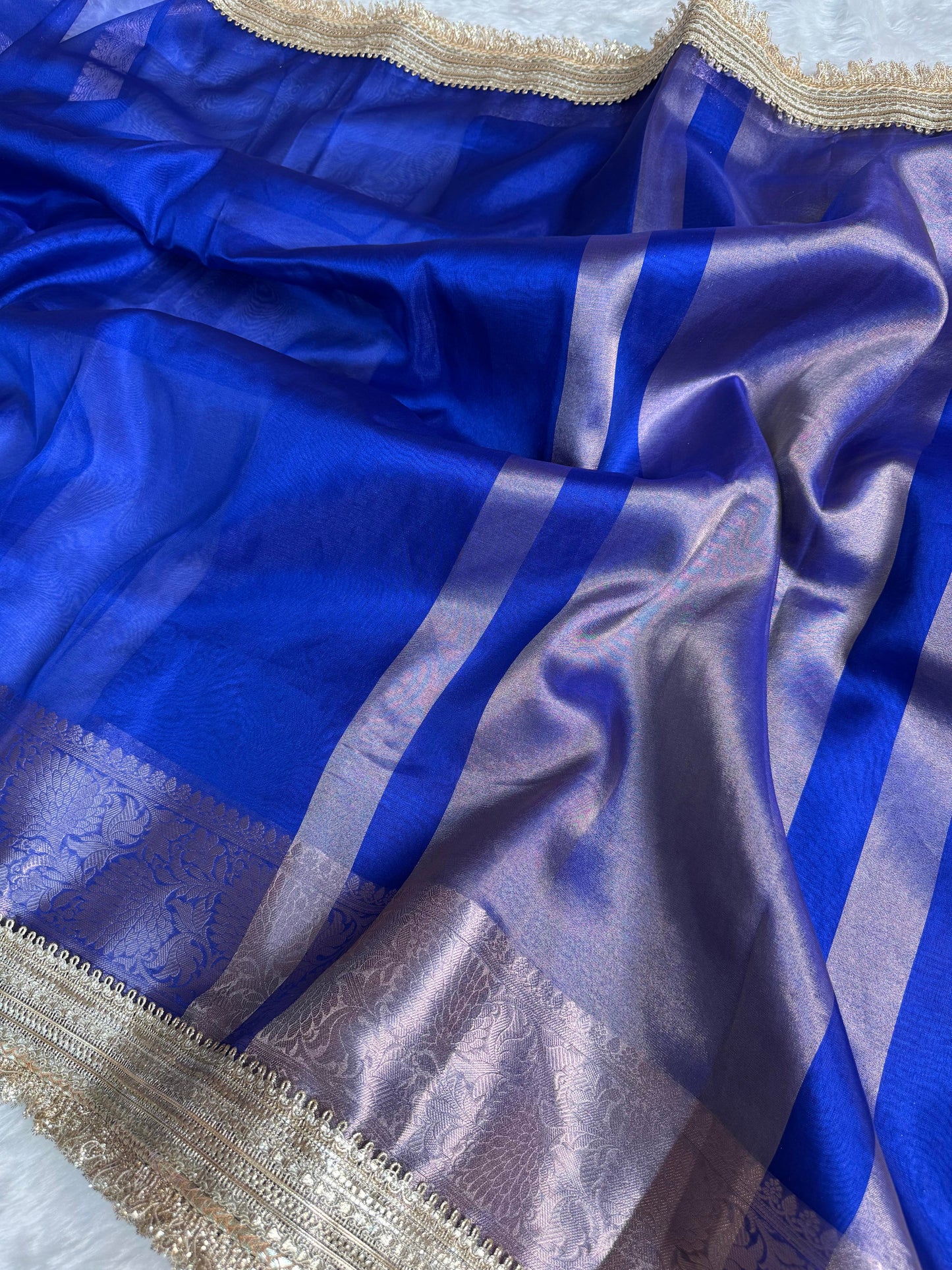 Dhiyona HH Maharani Tissue Silk Saree – Royal Blue
