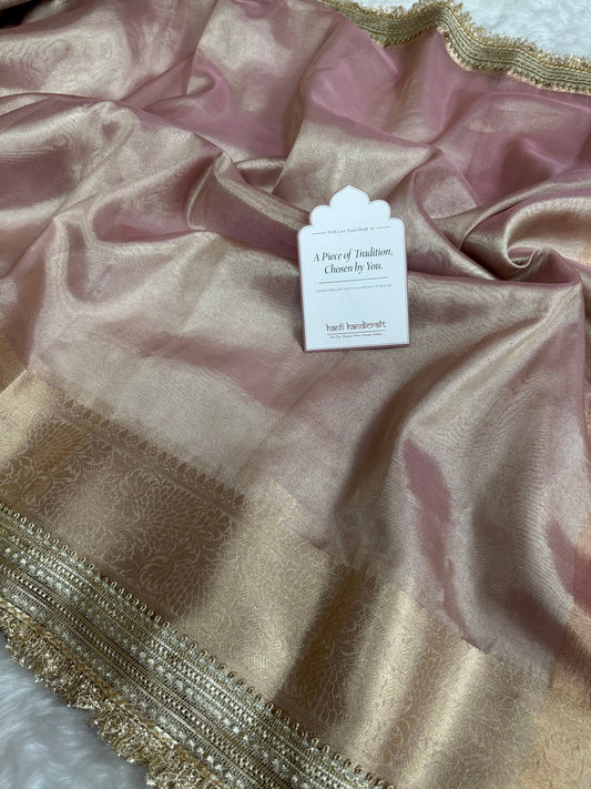 Dhiyona HH Maharani Tissue Silk Saree – Baby Pink