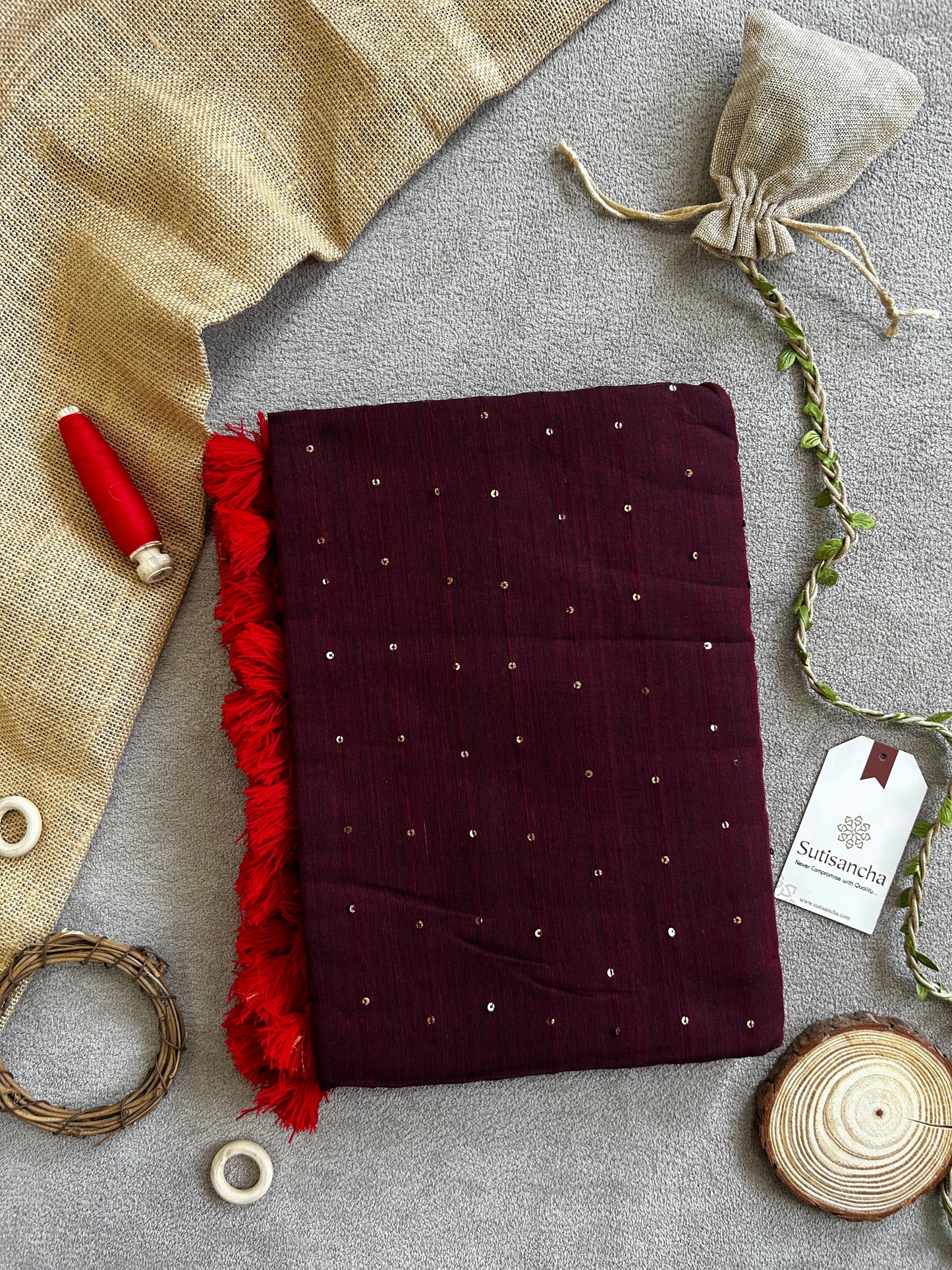Dhiyona SS Sitaara Mul: Handwoven Sequin Elegance