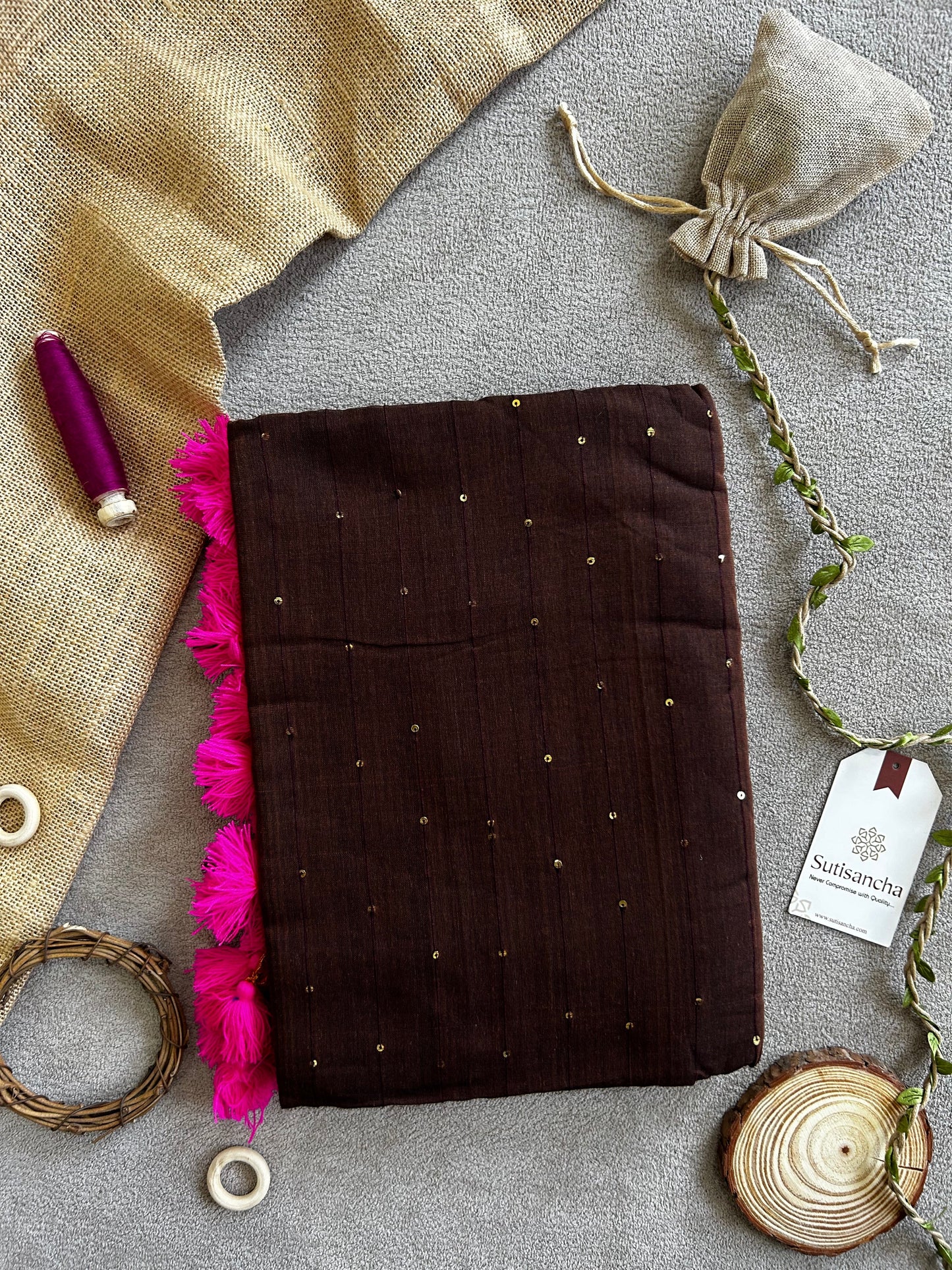 Dhiyona SS Sitaara Mul: Handwoven Sequin Elegance