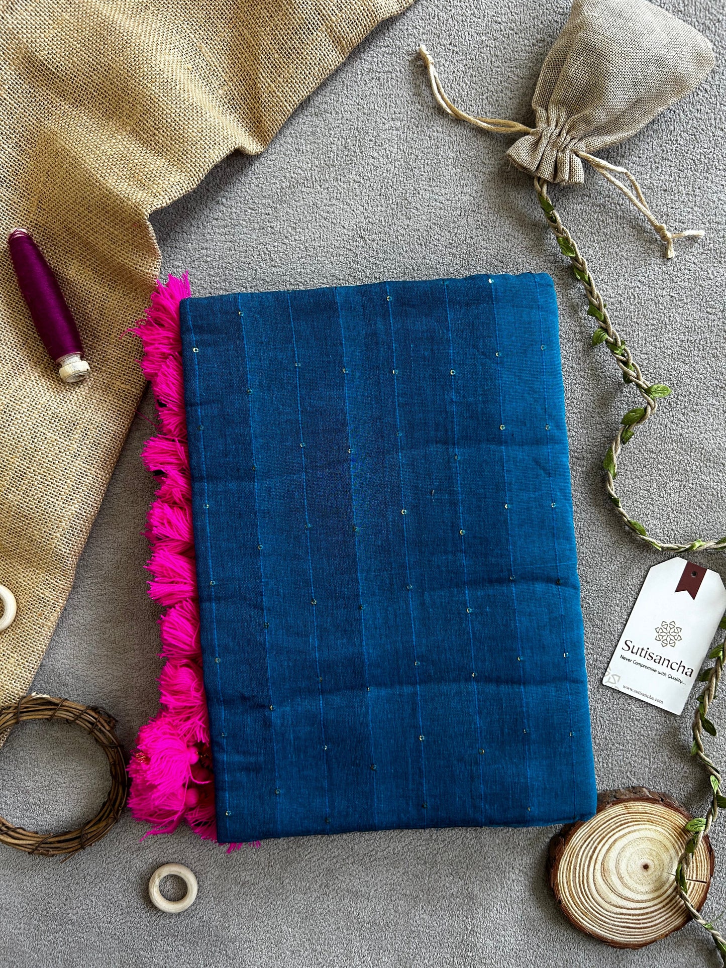 Dhiyona SS Sitaara Mul: Handwoven Sequin Elegance