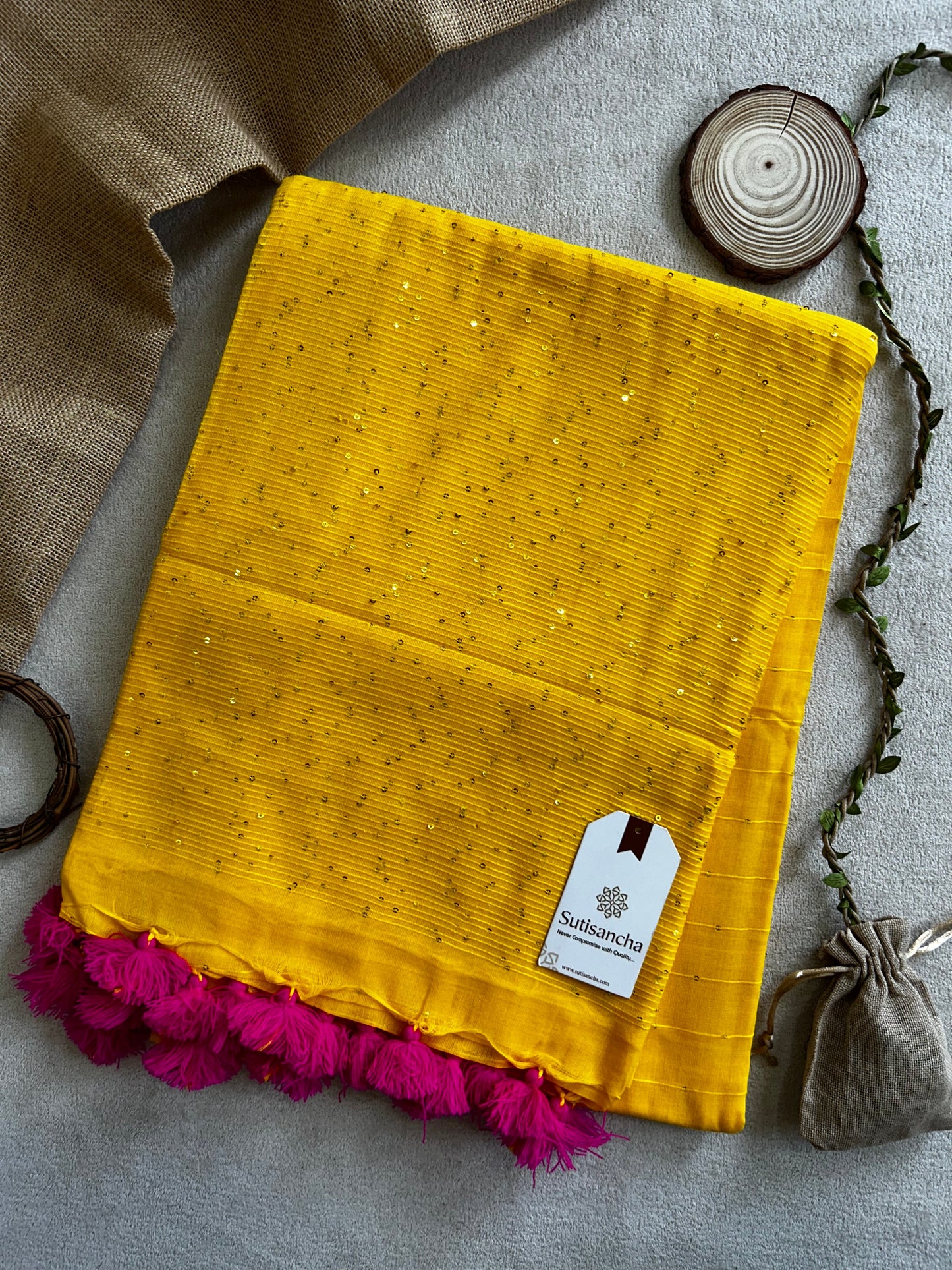 Dhiyona SS Sitaara Mul: Handwoven Sequin Elegance