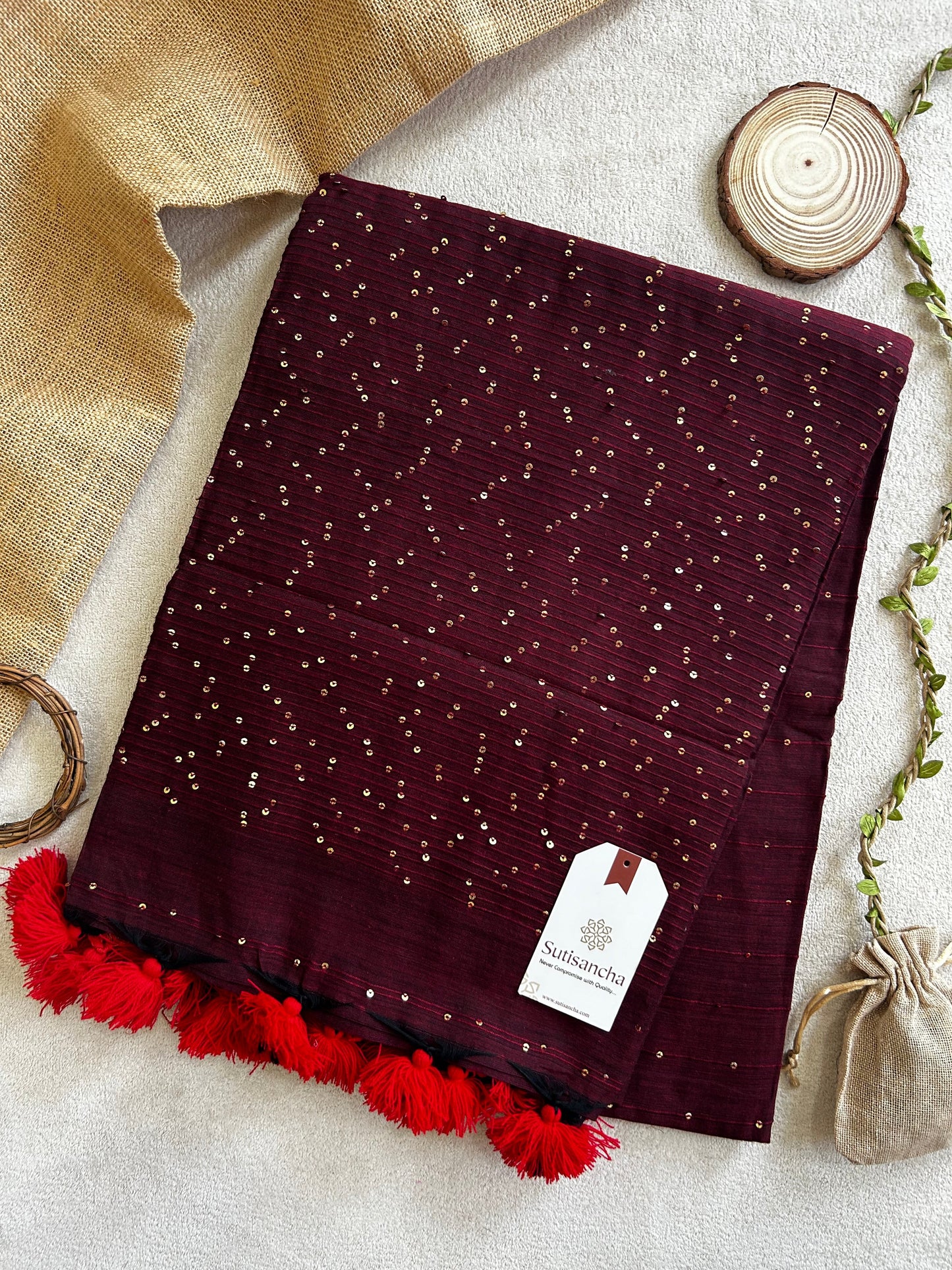 Dhiyona SS Sitaara Mul: Handwoven Sequin Elegance