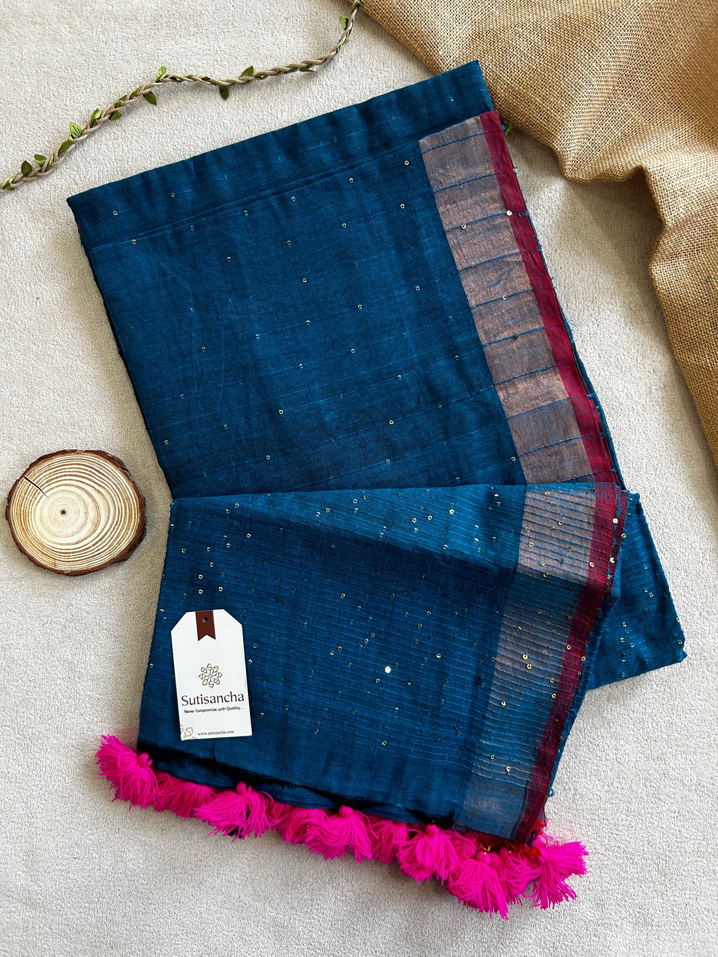 Dhiyona SS Sitaara Mul: Handwoven Sequin Elegance