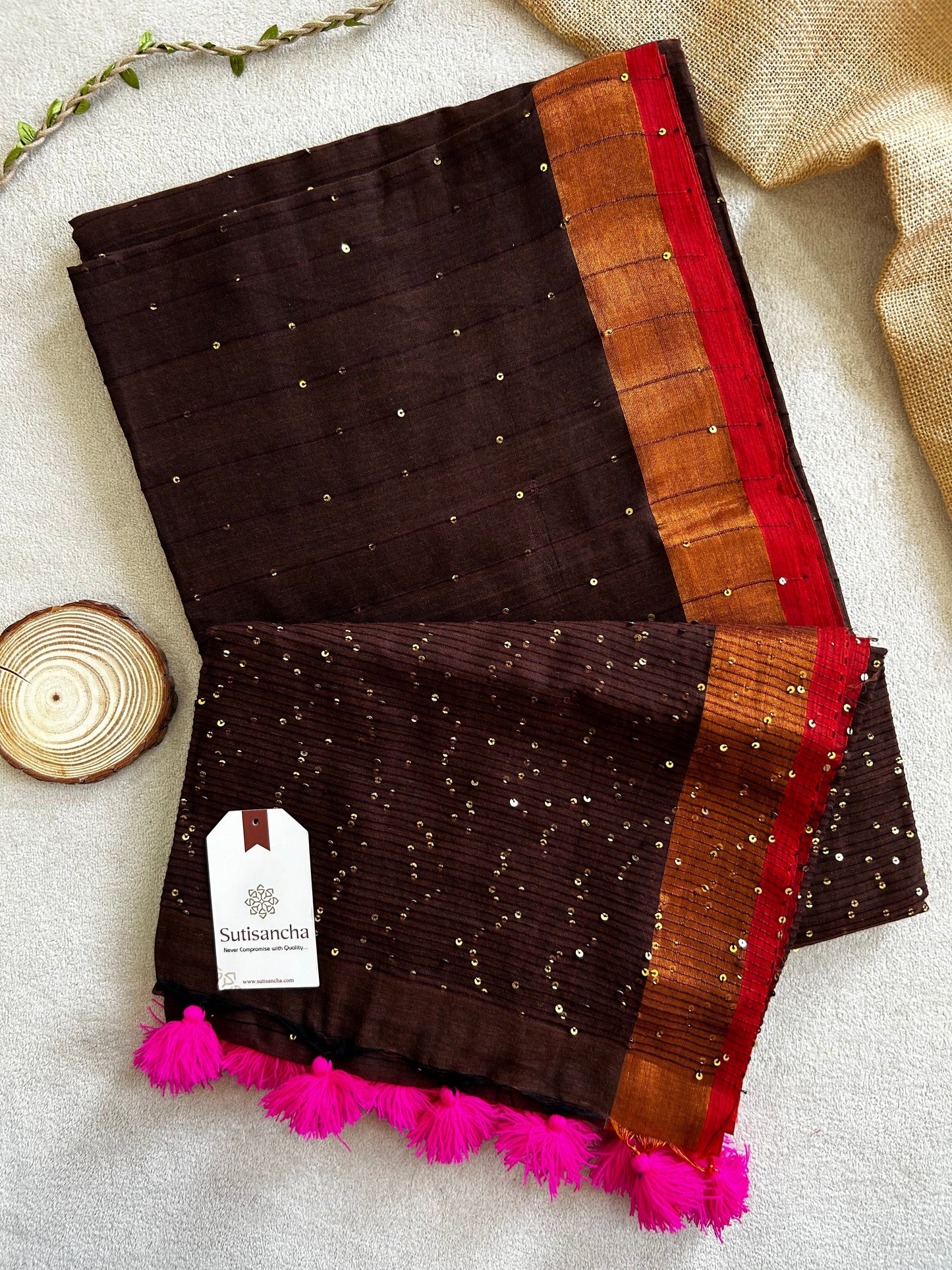 Dhiyona SS Sitaara Mul: Handwoven Sequin Elegance