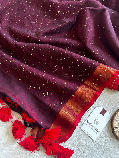 Dhiyona SS Sitaara Mul: Handwoven Sequin Elegance