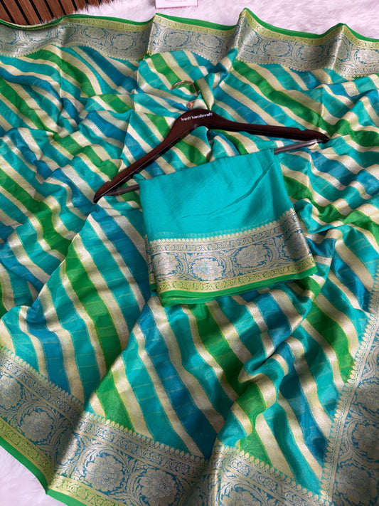 Dhiyona HH Rangkat Pure Khaddi Chiffon Banarasi Saree