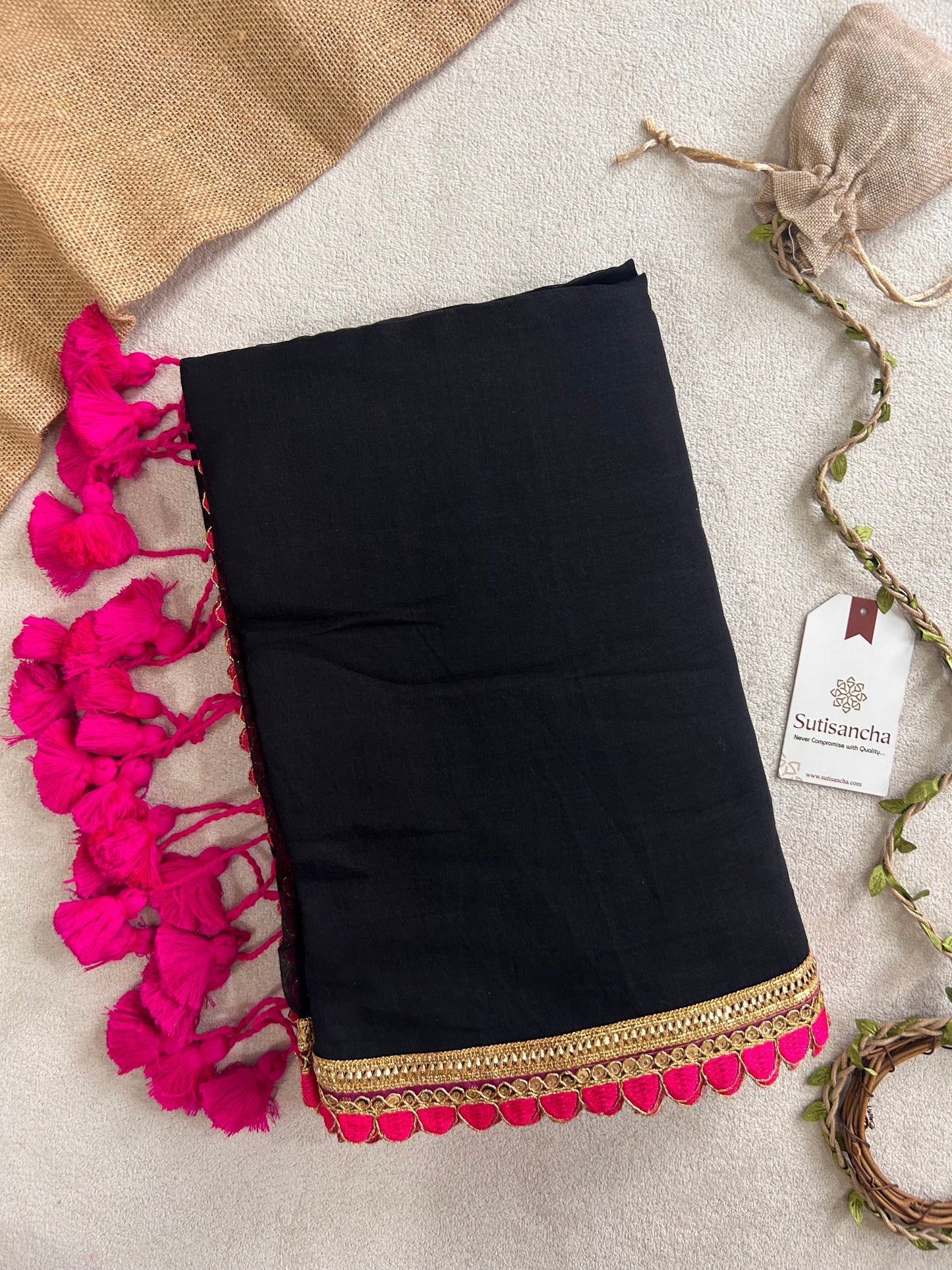 Dhiyona SS Tassel Bliss Mul Cotton Saree