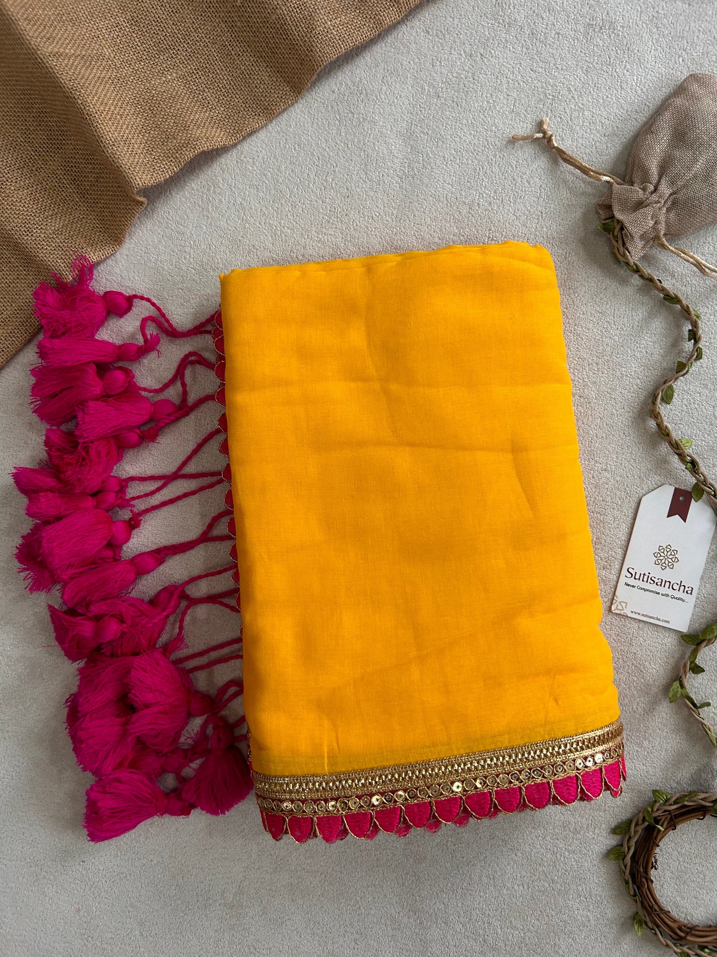 Dhiyona SS Tassel Bliss Mul Cotton Saree