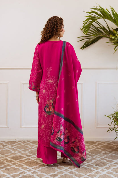 Kabool Raspberry work Suit Set