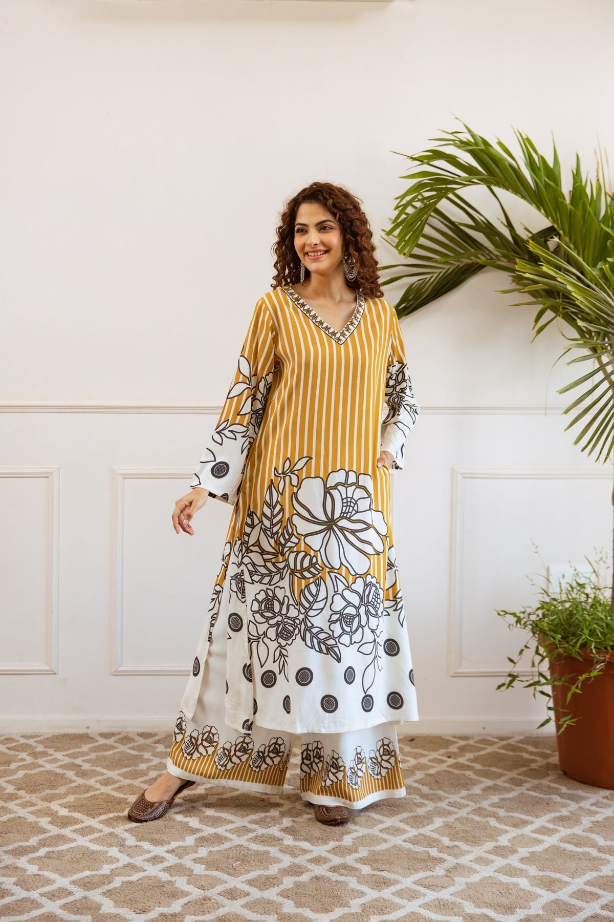 Bakul Sunshine Printed Cotton Kurta Pant Set