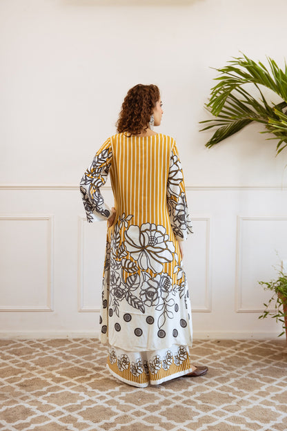 Bakul Sunshine Printed Cotton Kurta Pant Set