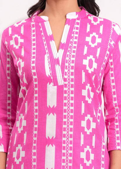 Maurya Softpink Printed Kurta Pant Set
