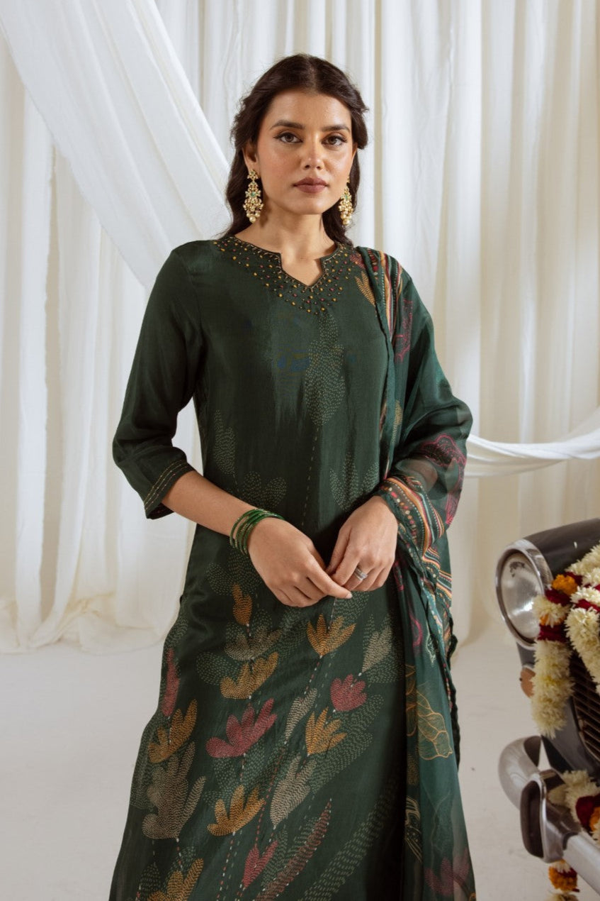 Saisha saber premium digital print muslin suit set