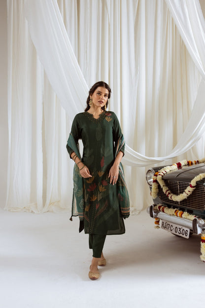Saisha saber premium digital print muslin suit set
