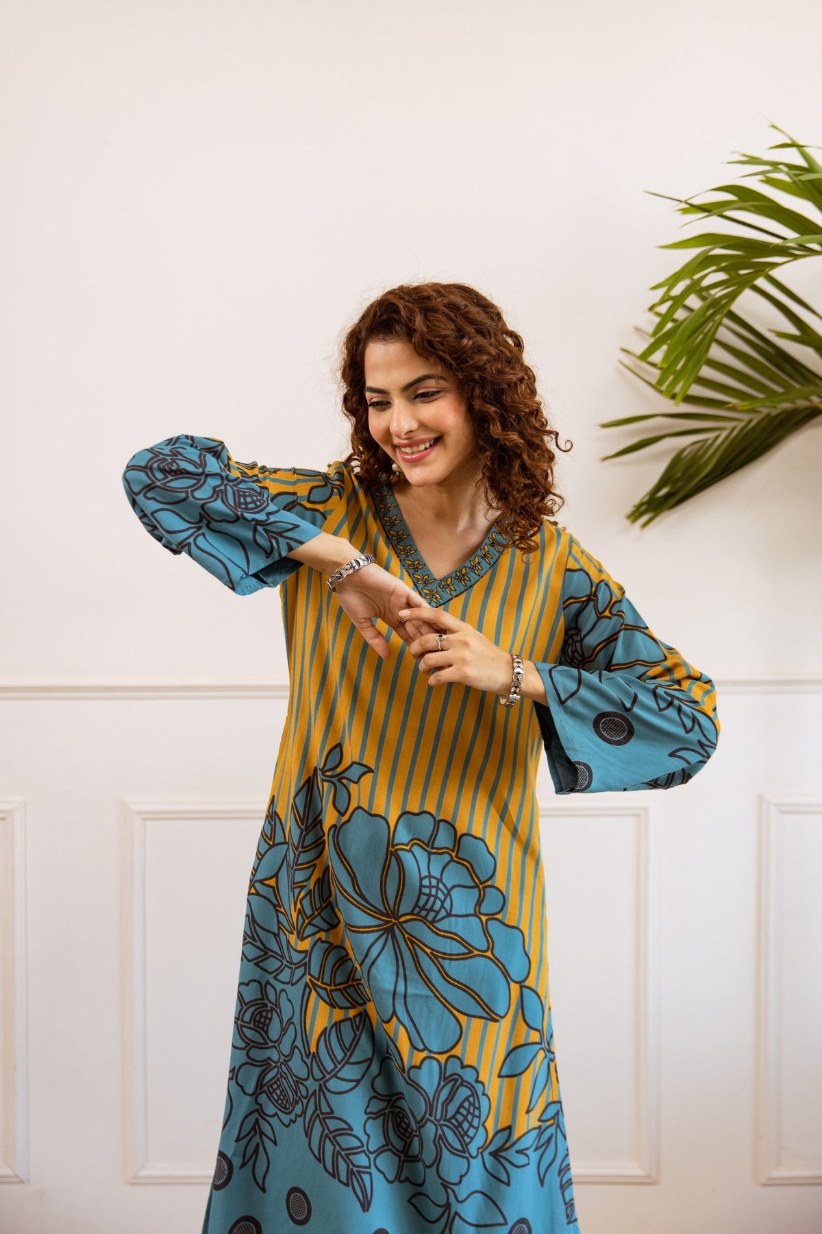 Bakul Flax Printed Cotton Kurta Pant Set