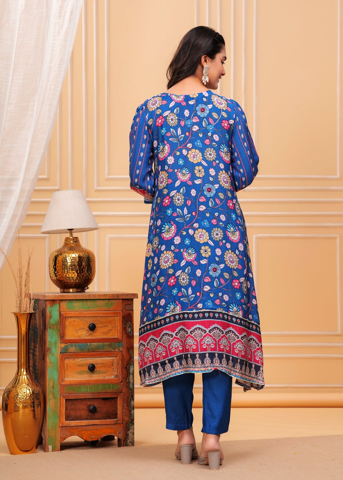 Maurya Cobalt Premium Muslin Kurta Set
