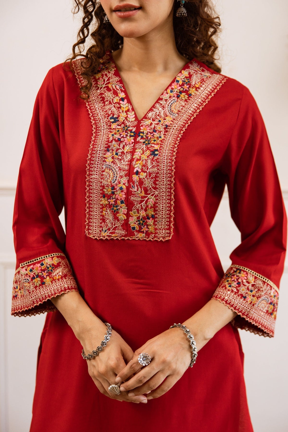 Kabool Vermi Embroidery Kurta Pant set