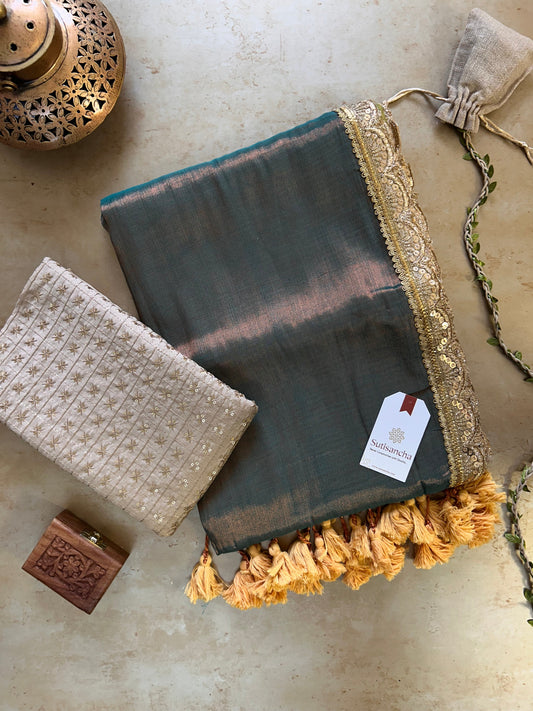 Dhiyona SS The Luxe Gleam Tissue Cotton Saree