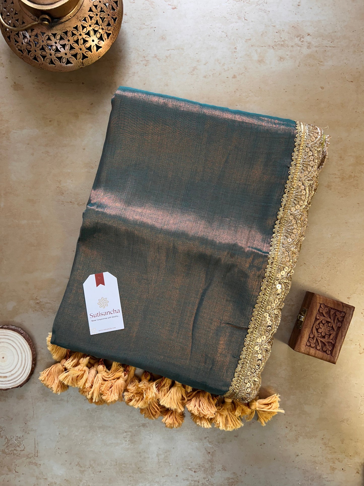 Dhiyona SS The Luxe Gleam Tissue Cotton Saree