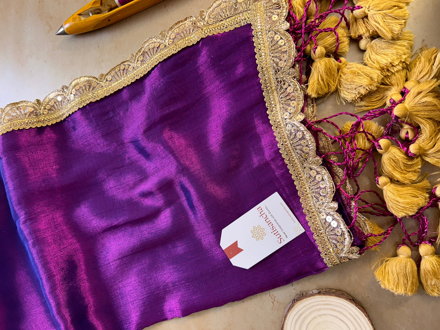 Dhiyona SS The Luxe Gleam Tissue Cotton Saree