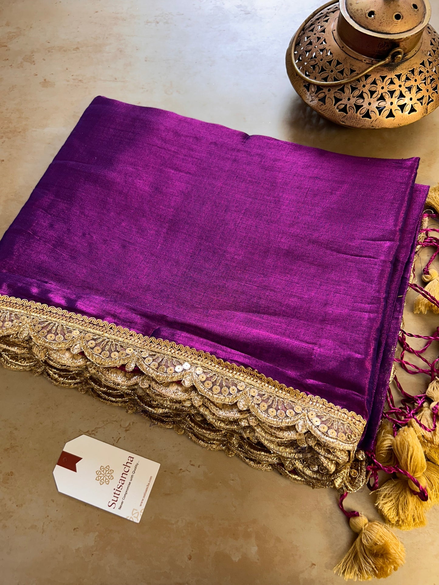 Dhiyona SS The Luxe Gleam Tissue Cotton Saree