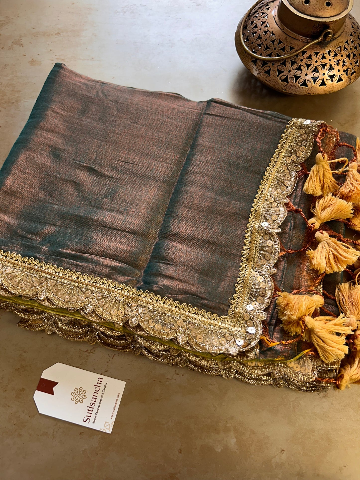 Dhiyona SS The Luxe Gleam Tissue Cotton Saree