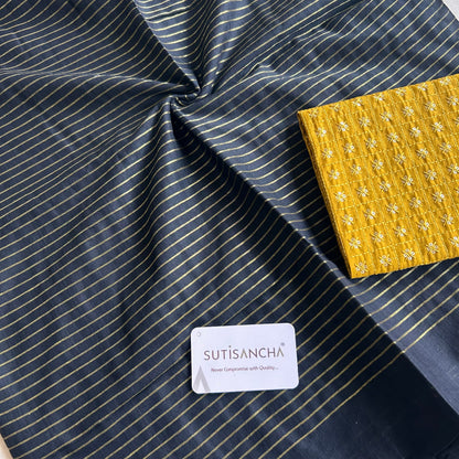 Dhiyona SS Sutisancha Black Stripe cotton Saree designer work Blouse