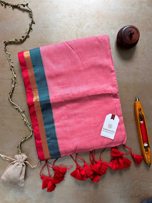 Dhiyona SS Border Bliss Mul Cotton Saree by Sutisancha