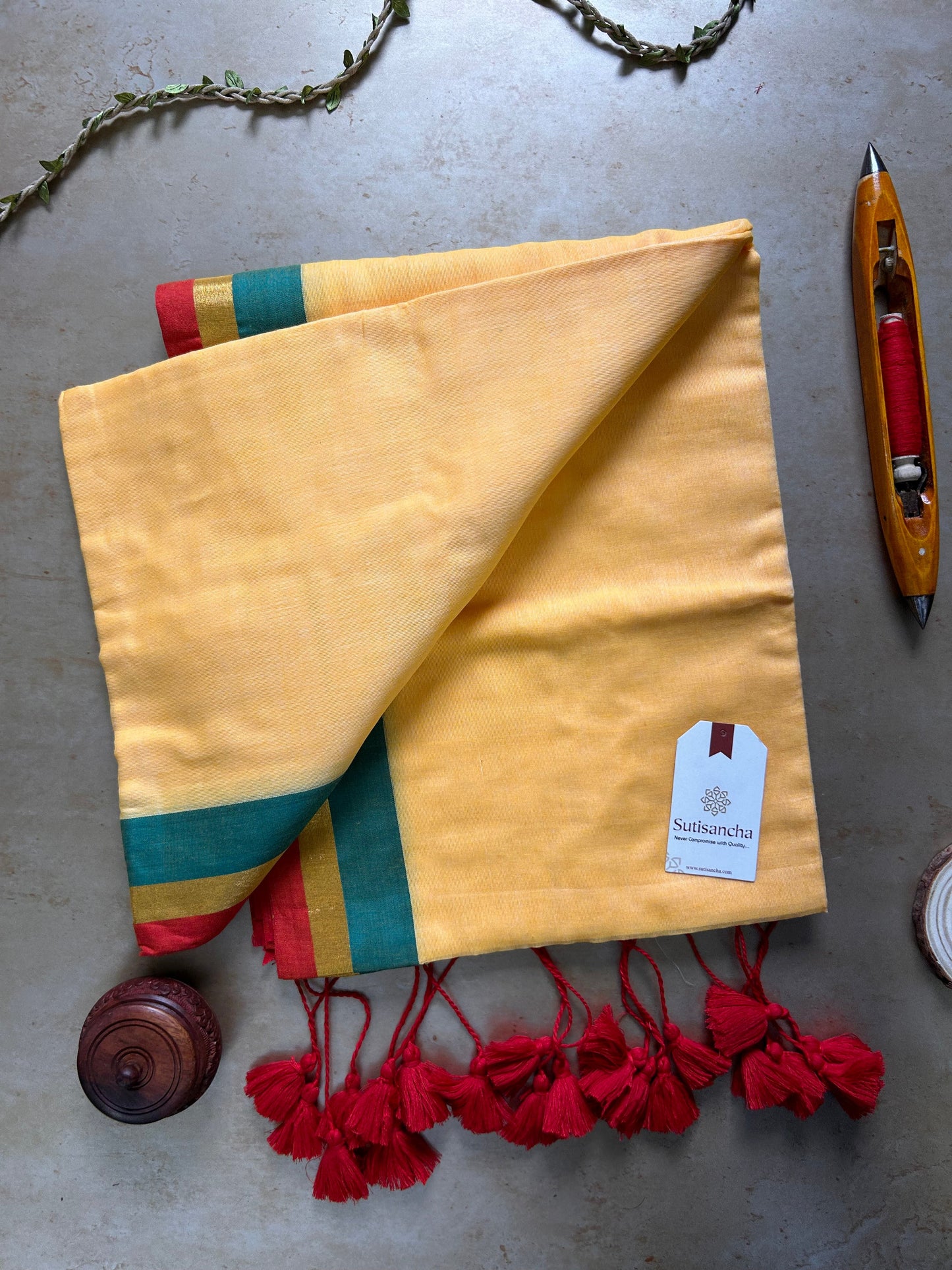 Dhiyona SS Border Bliss Mul Cotton Saree by Sutisancha