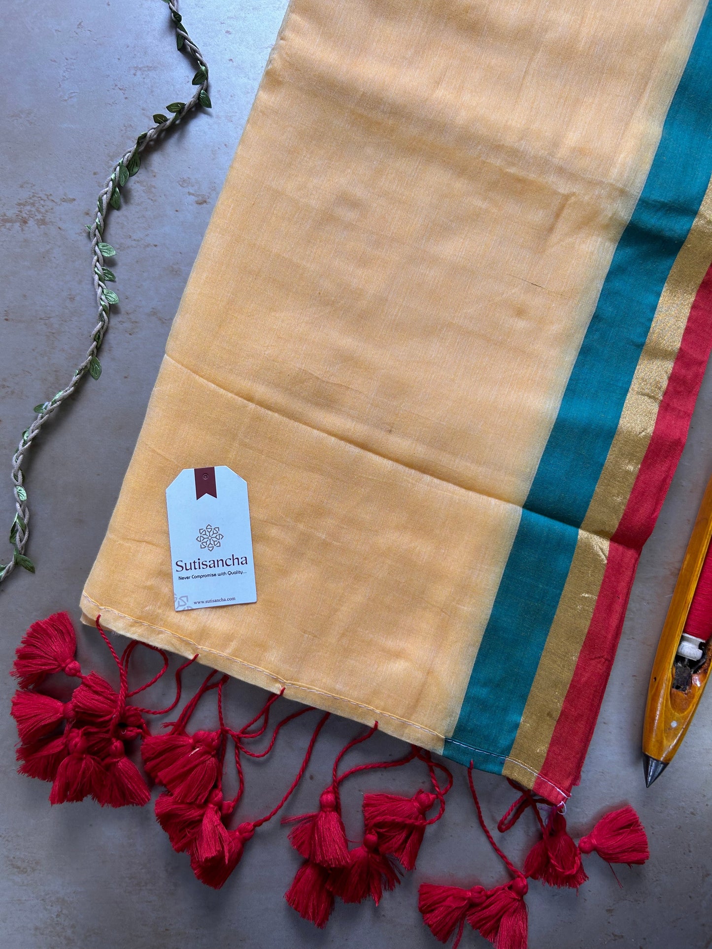 Dhiyona SS Border Bliss Mul Cotton Saree by Sutisancha