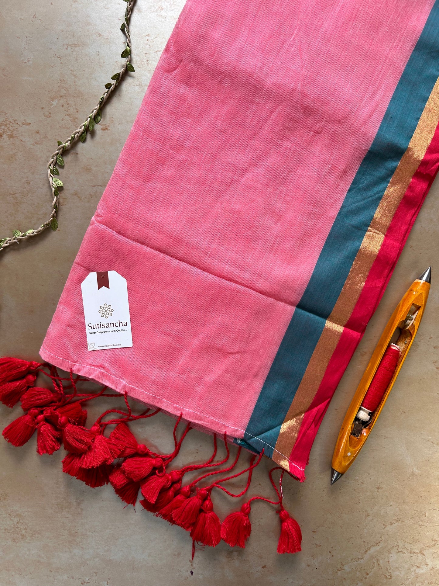 Dhiyona SS Border Bliss Mul Cotton Saree by Sutisancha