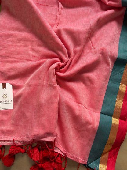 Dhiyona SS Border Bliss Mul Cotton Saree by Sutisancha