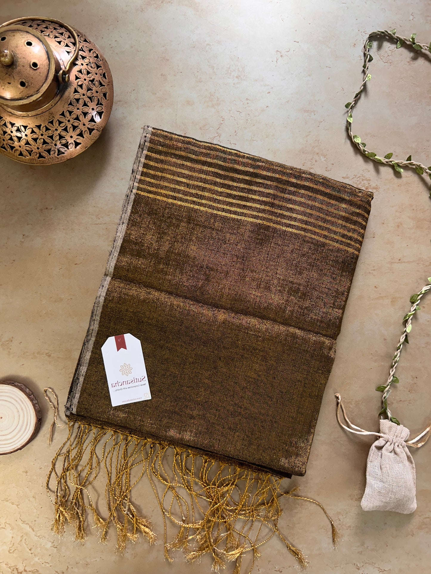 Dhiyona SS Tissue Charm Light and Lustrous Linen Saree