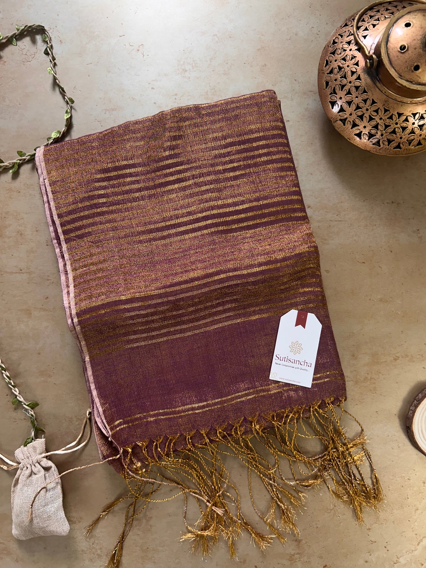 Dhiyona SS Tissue Charm Light and Lustrous Linen Saree