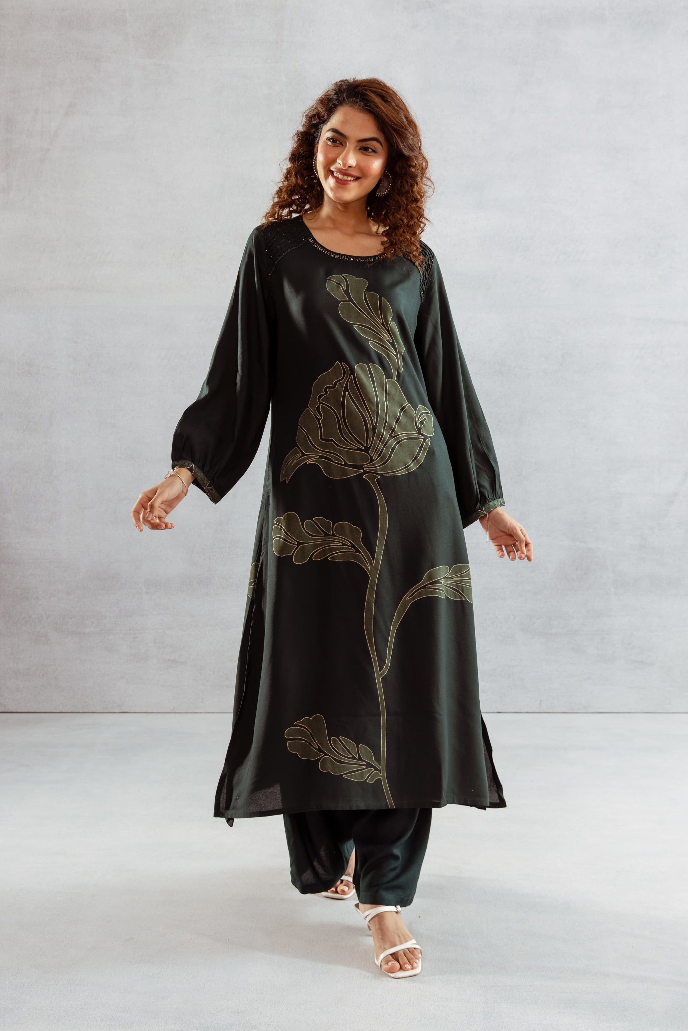 Bakul Moss Printed Kurta Pant Set