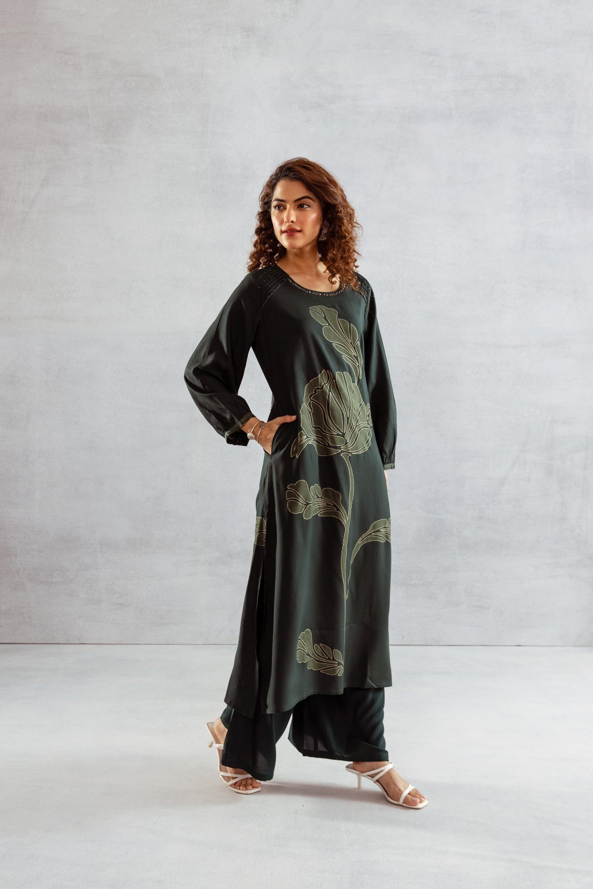 Bakul Moss Printed Kurta Pant Set
