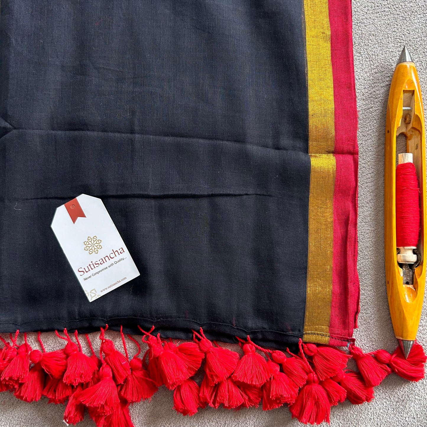 Dhiyona SS Classic Black Mul Cotton Saree
