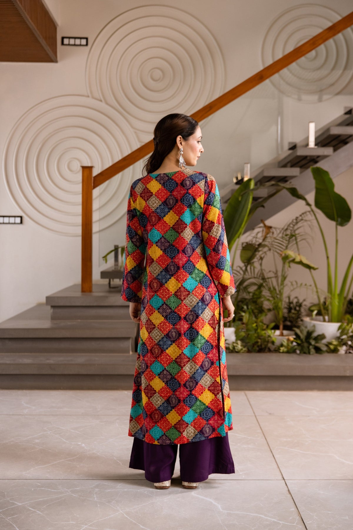 Kabool vibrant printed kurta pant set
