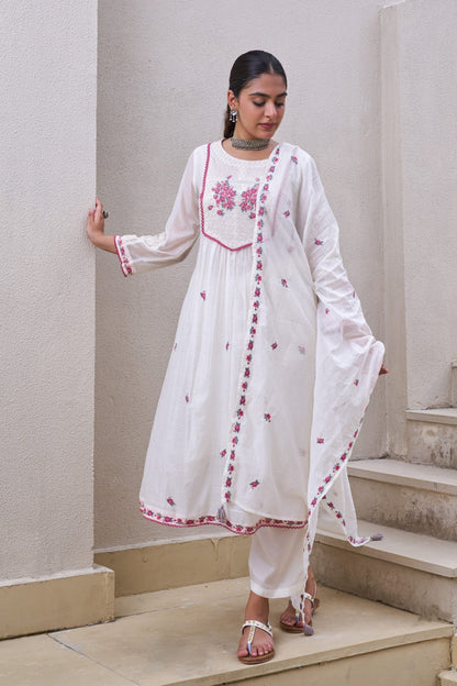 Kabool pearl embroidery suit set