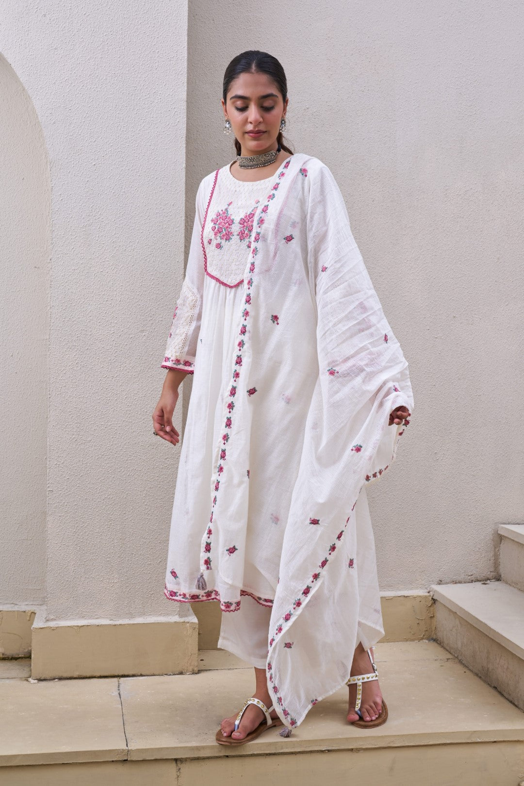 Kabool pearl embroidery suit set