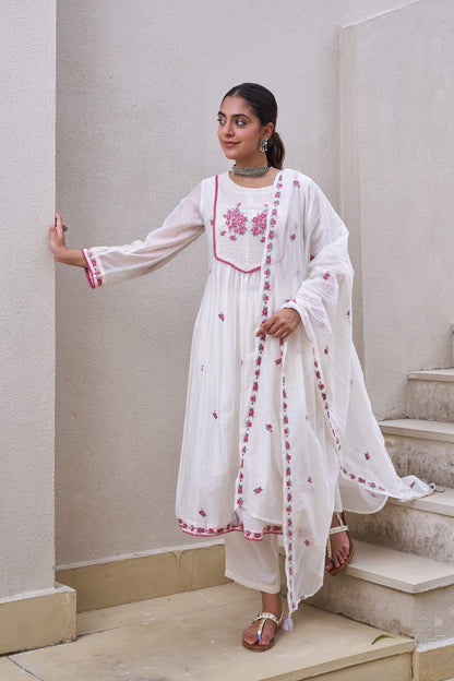 Kabool pearl embroidery suit set