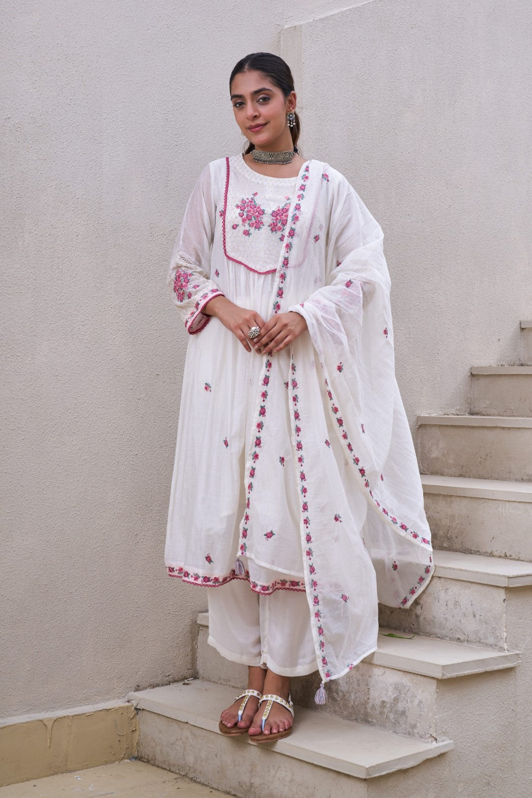 Kabool pearl embroidery suit set