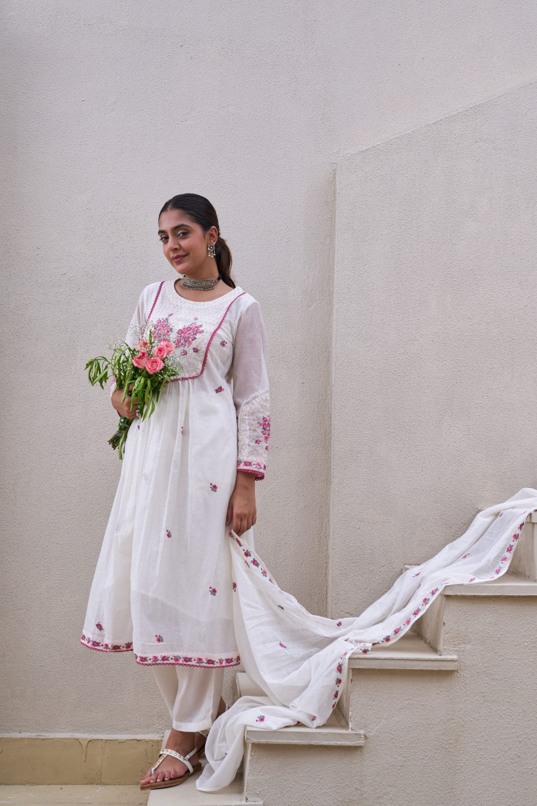 Kabool pearl embroidery suit set