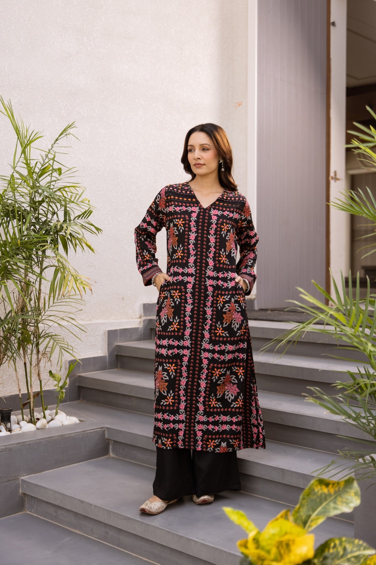 Kabool jade printed kurta pant set