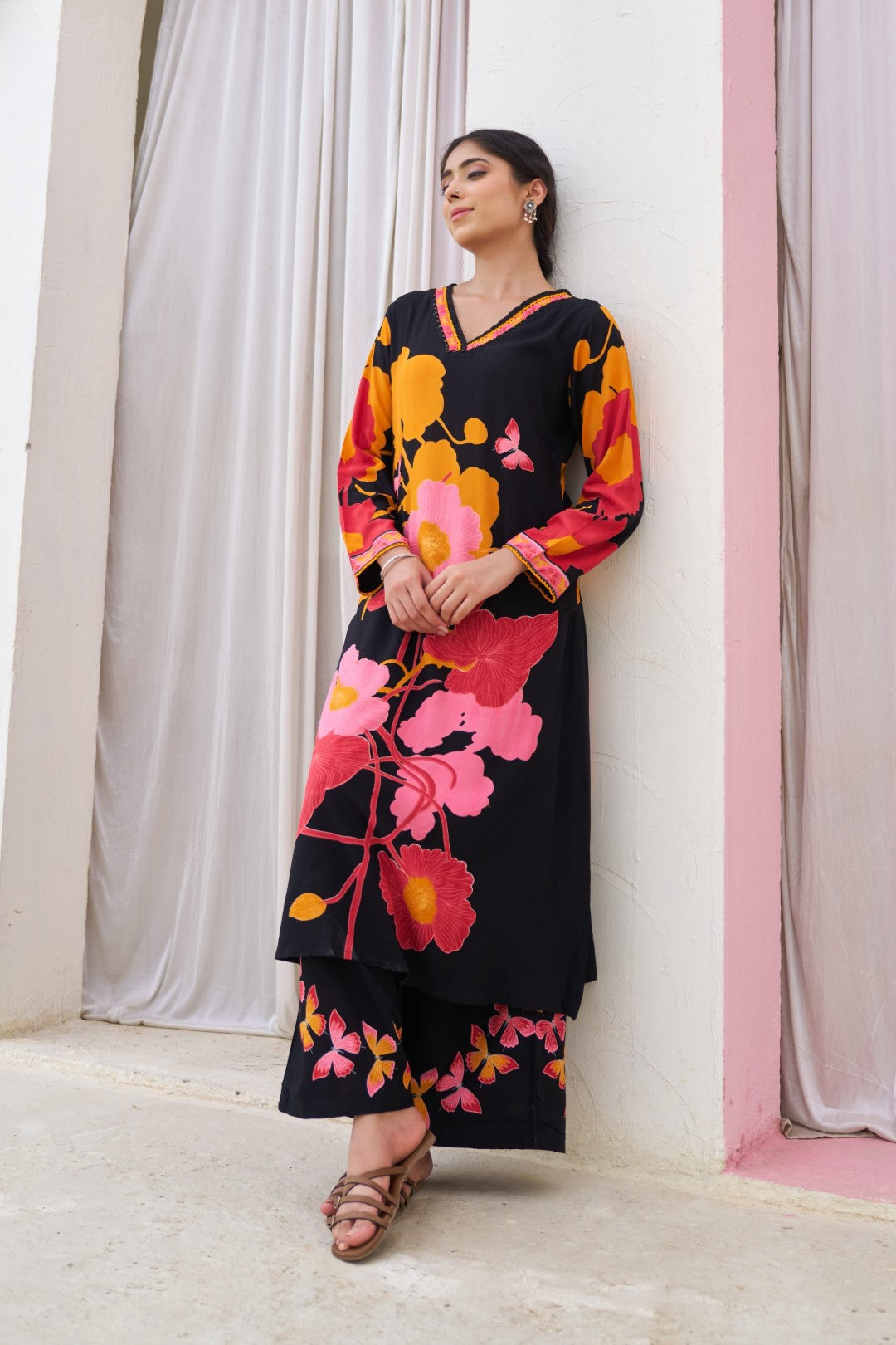 Sonpal Floral printed kurta pant set