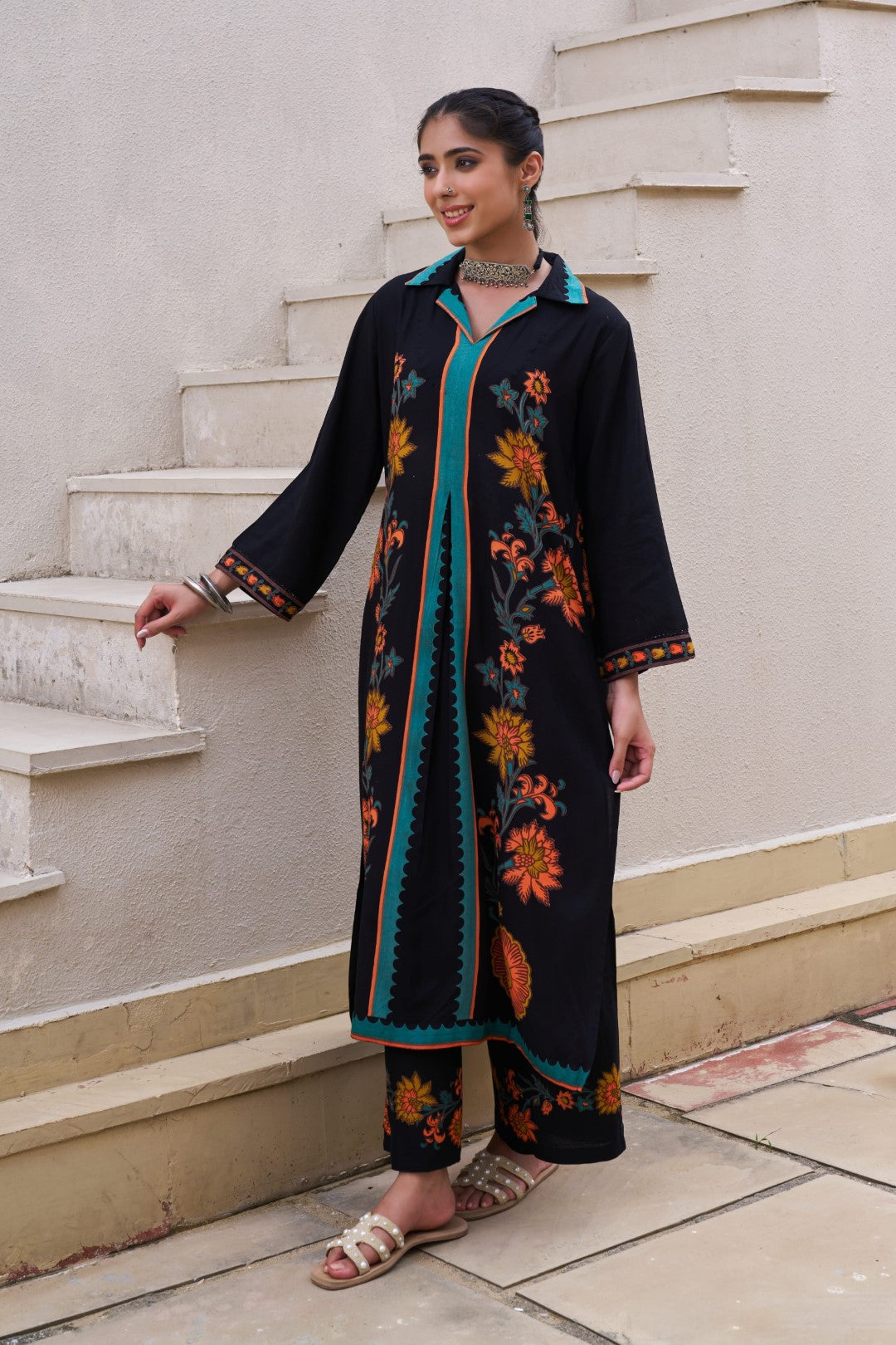 Sonpal Jade printed cotton kurta pant set